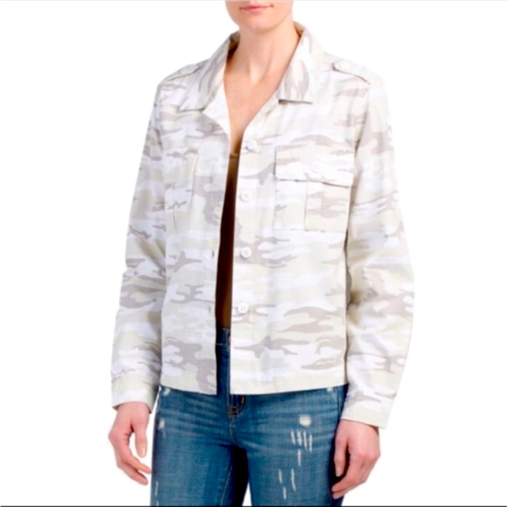 Sanctuary The Shacket Natural Camo Print Shirt Jacket